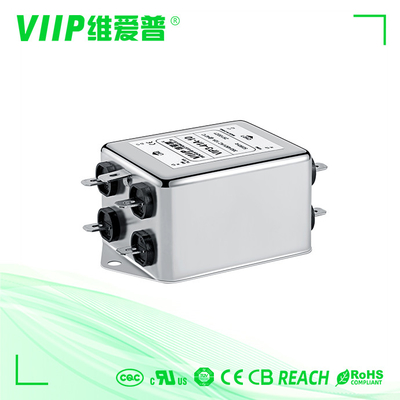 1A-200A 250 / 440VAC اتصال پیچی 3 فاز خط برق نویز فیلتر پایین گذر EMC